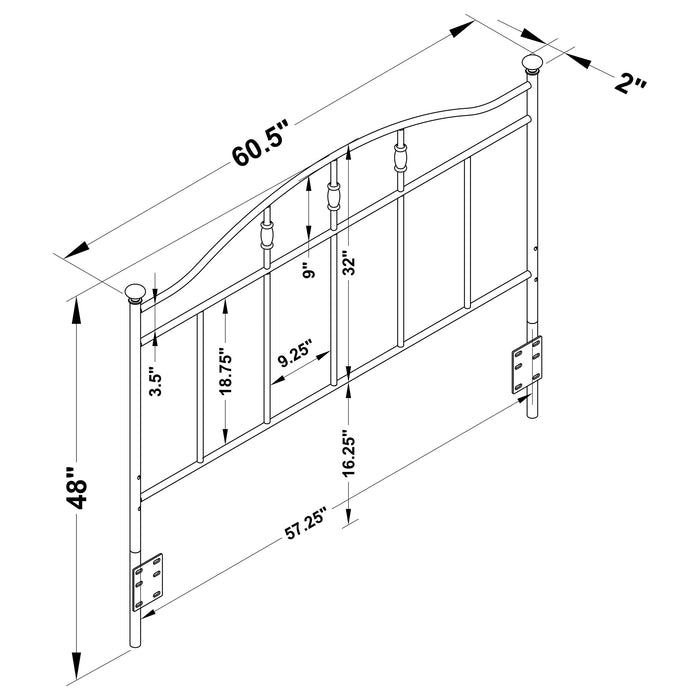 Loane  / Full Metal Arched Headboard White