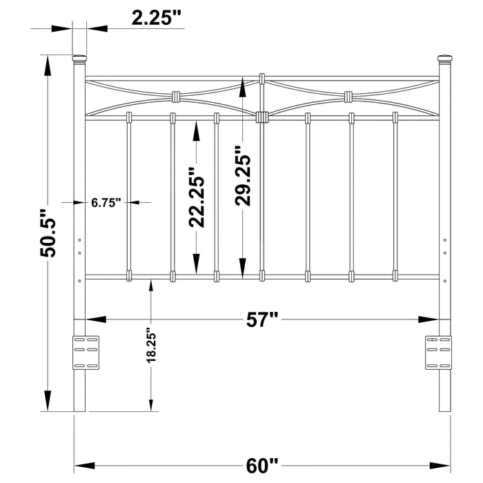 Lane  / Full Metal Headboard Rustic Bronze