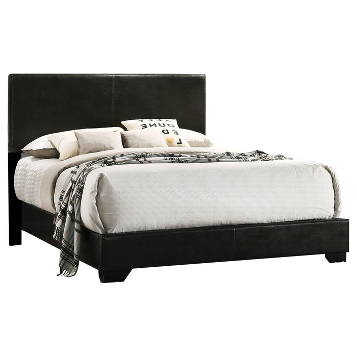 Conner  Upholstered Panel Bed Black