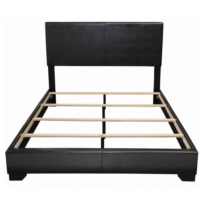 Conner  Upholstered Panel Bed Black