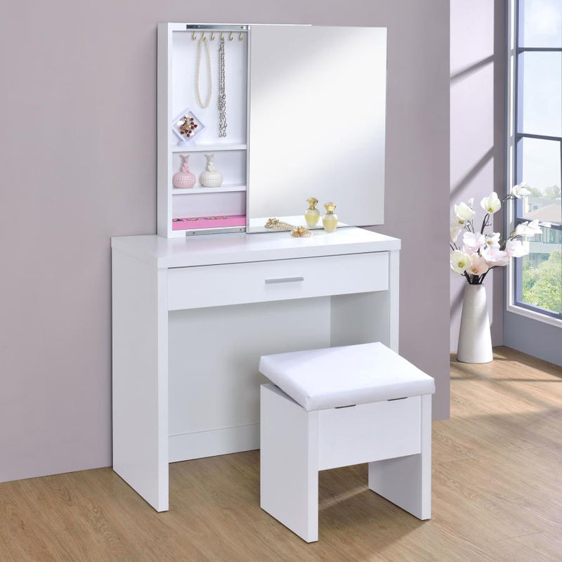 Harvey Vanity Set with Lift-Top Stool
