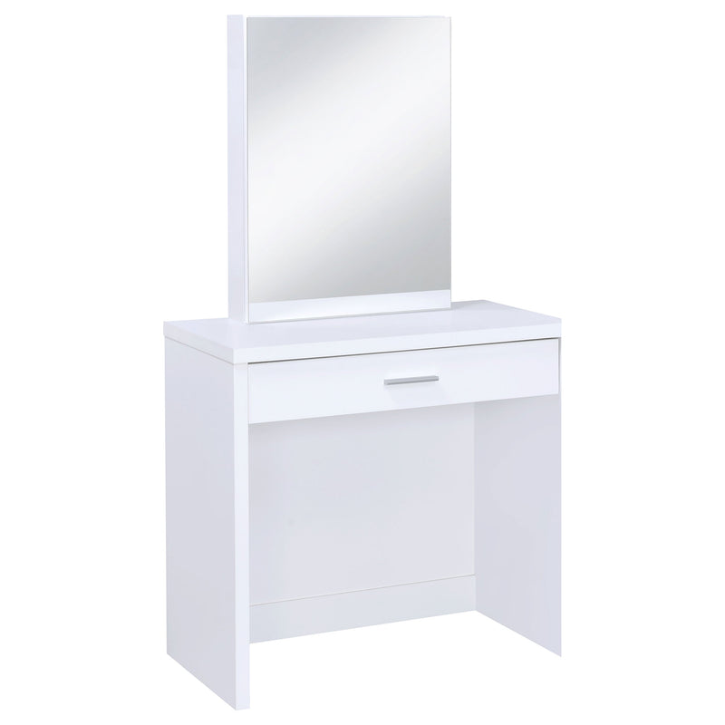 Tocador Harvey con taburete con tapa elevable, blanco