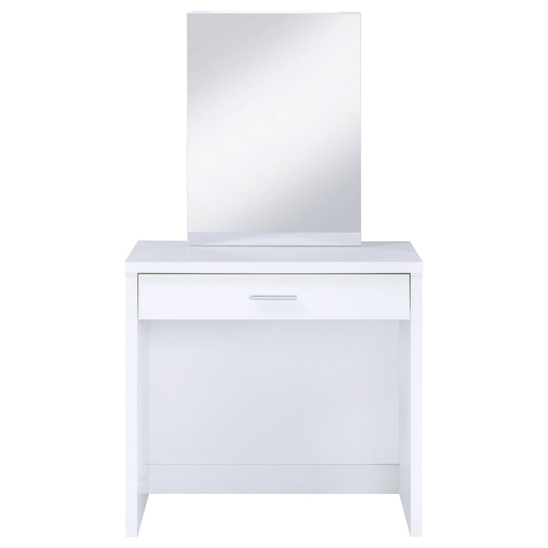 Tocador Harvey con taburete con tapa elevable, blanco