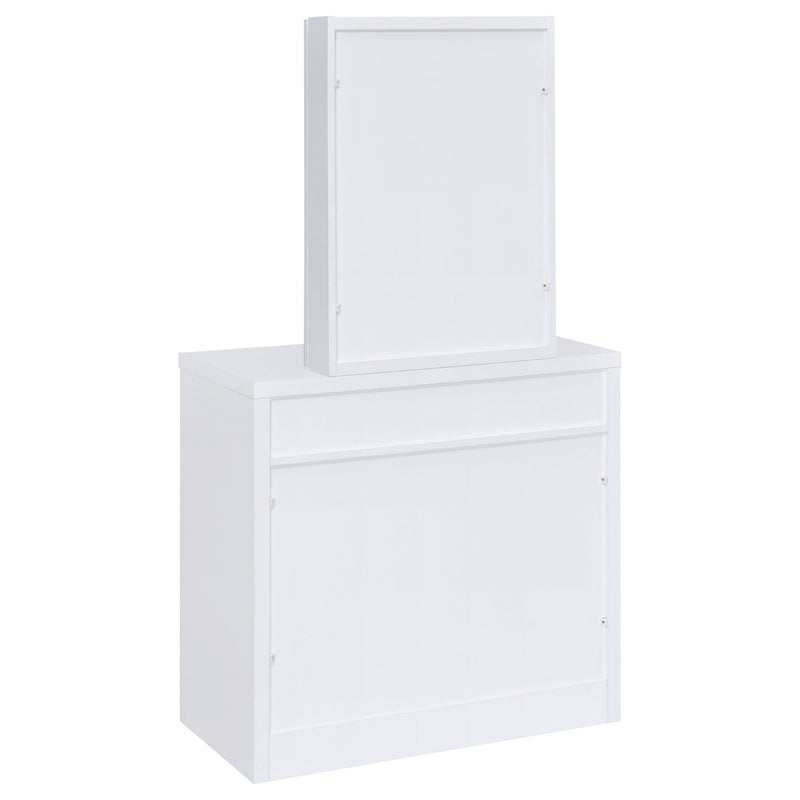 Tocador Harvey con taburete con tapa elevable, blanco