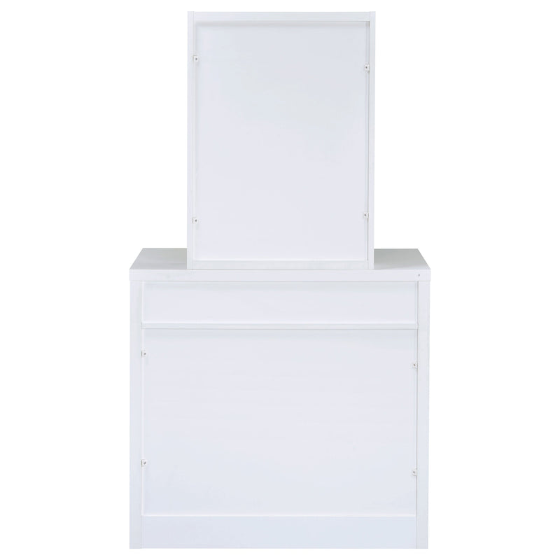 Tocador Harvey con taburete con tapa elevable, blanco