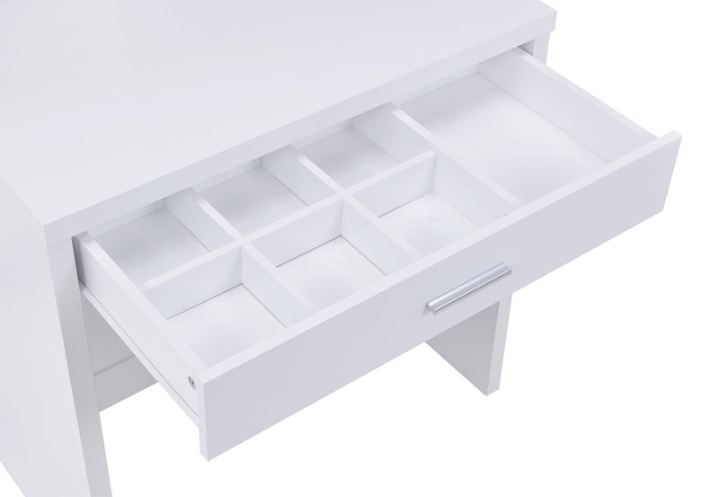 Tocador Harvey con taburete con tapa elevable, blanco