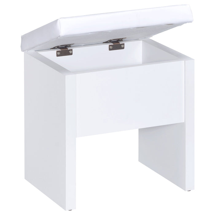 Harvey 2-piece Vanity Set with Lift-Top Stool White