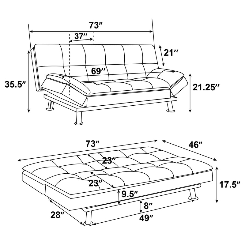 Sofá Cama Tapizado y Acolchado Convertible Dilleston