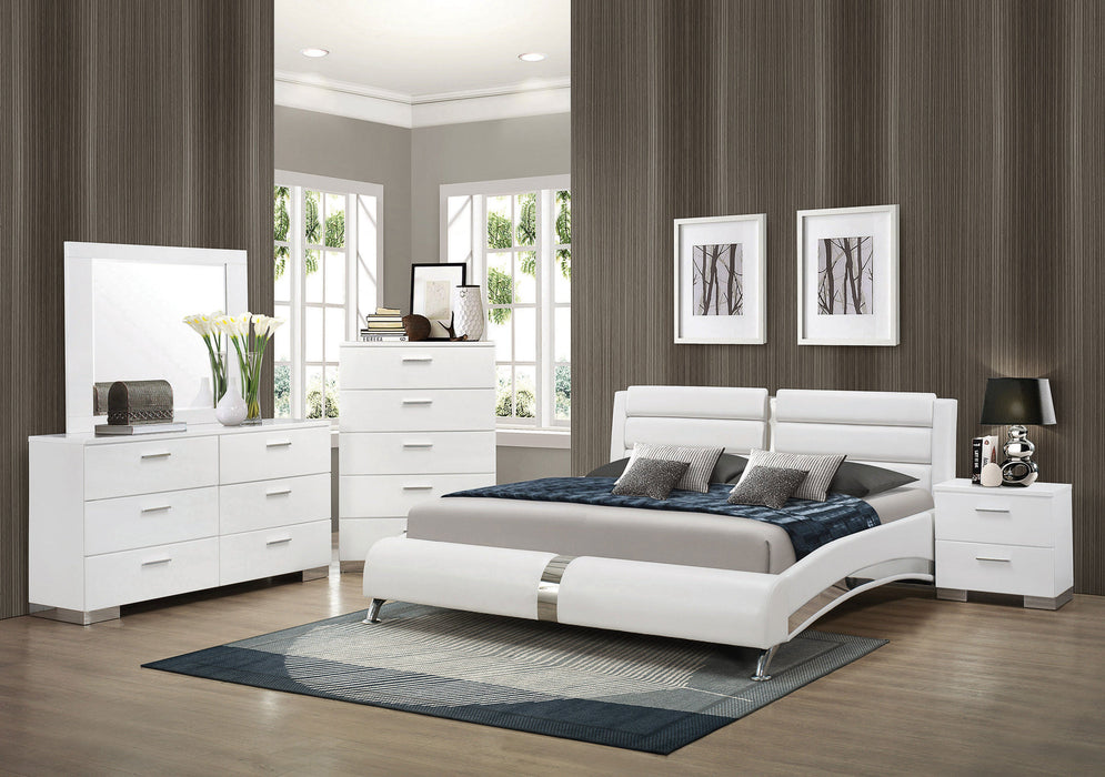 Jeremaine  Upholstered Bed White