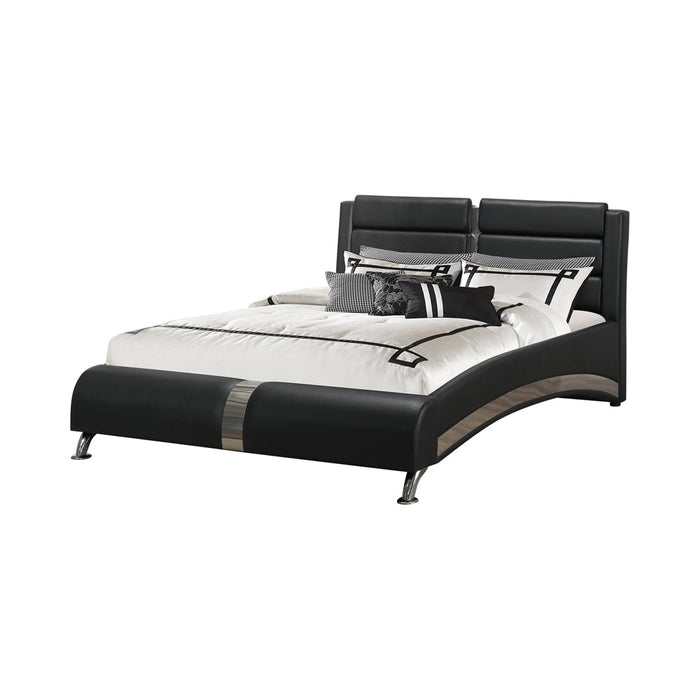 Jeremaine King Upholstered Bed Black