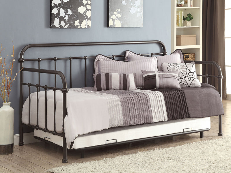 Sofá cama doble de metal Livingston con nido, bronce oscuro