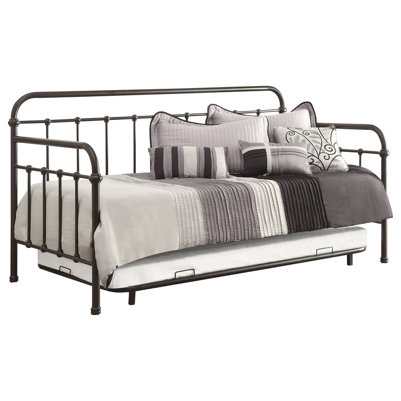 Sofá cama doble de metal Livingston con nido, bronce oscuro