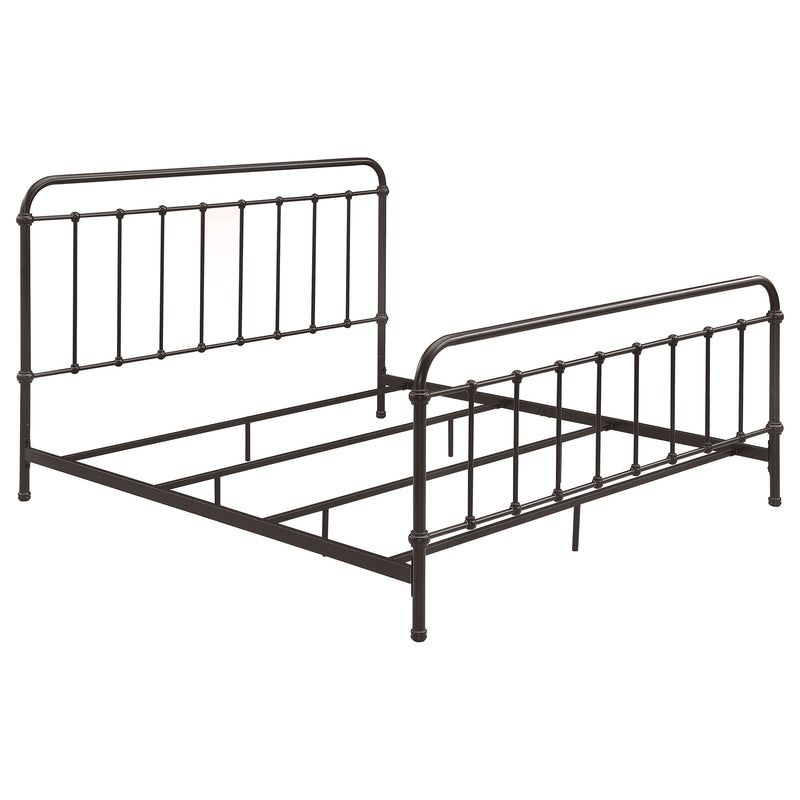 Cama Livingston con marco de metal abierto en bronce oscuro