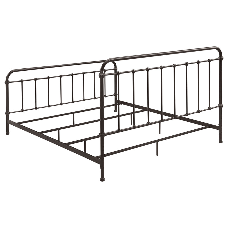 Cama Livingston con marco de metal abierto en bronce oscuro