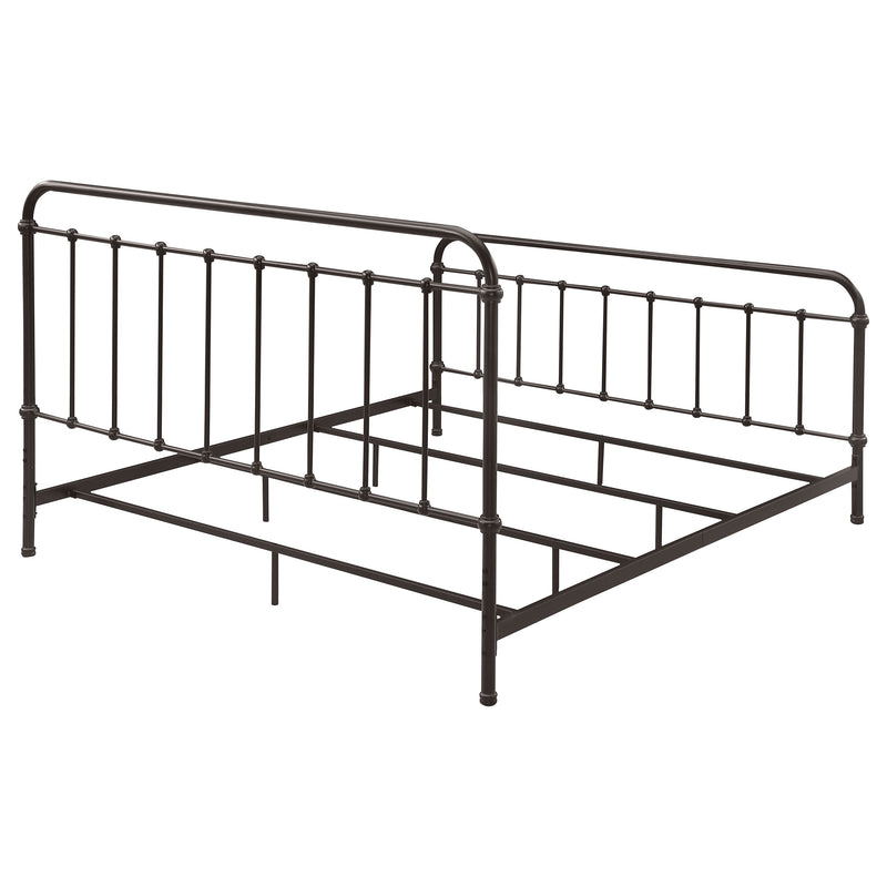 Cama Livingston con marco de metal abierto en bronce oscuro