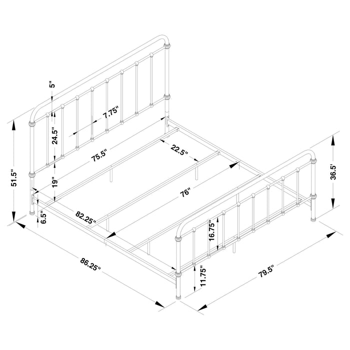 Livingston  Panel Metal Bed Dark Bronze