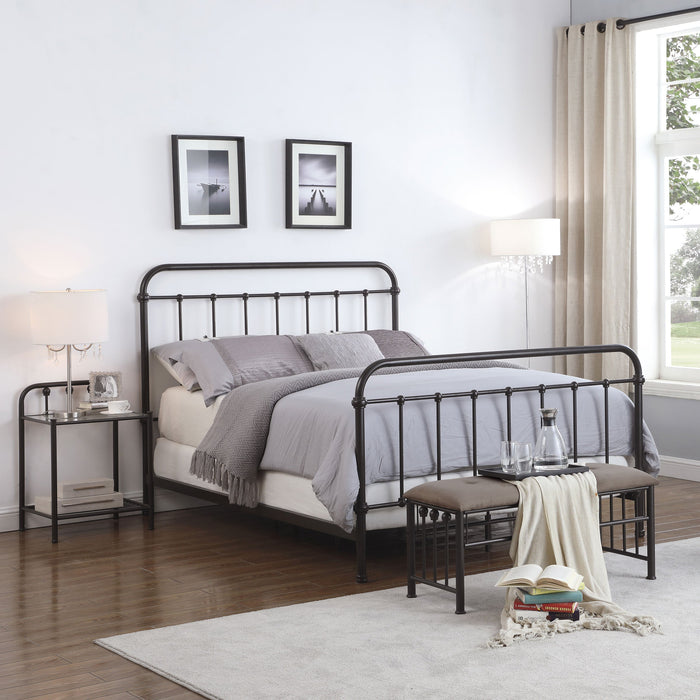 Livingston  Panel Metal Bed Dark Bronze