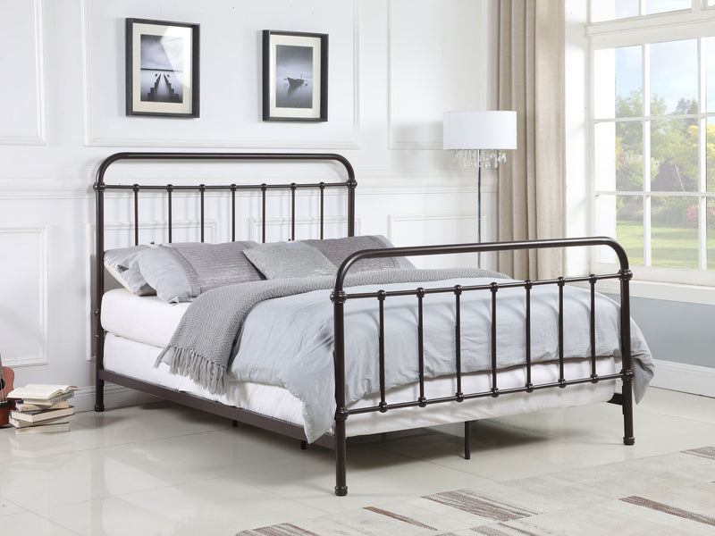 Cama Livingston con marco de metal abierto en bronce oscuro