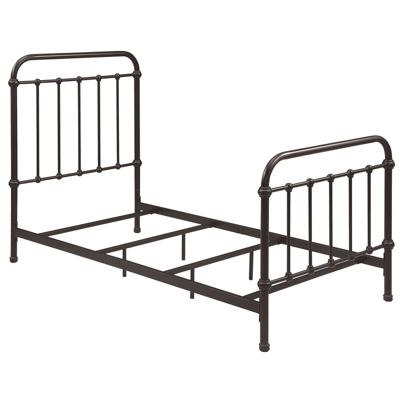 Cama Livingston con marco de metal abierto en bronce oscuro