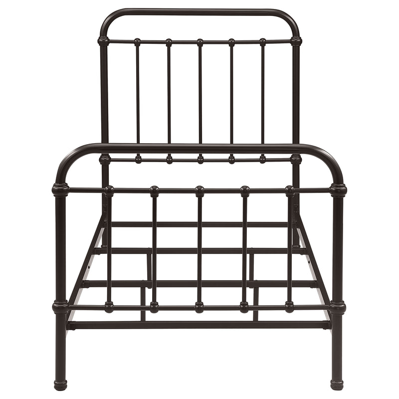 Cama Livingston con marco de metal abierto en bronce oscuro