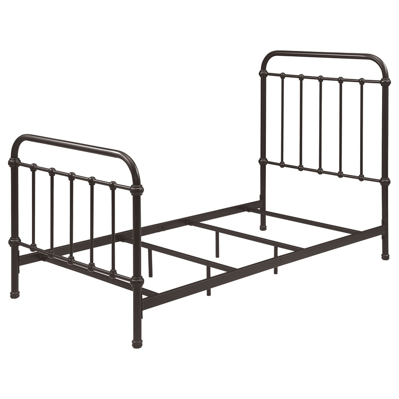 Cama Livingston con marco de metal abierto en bronce oscuro