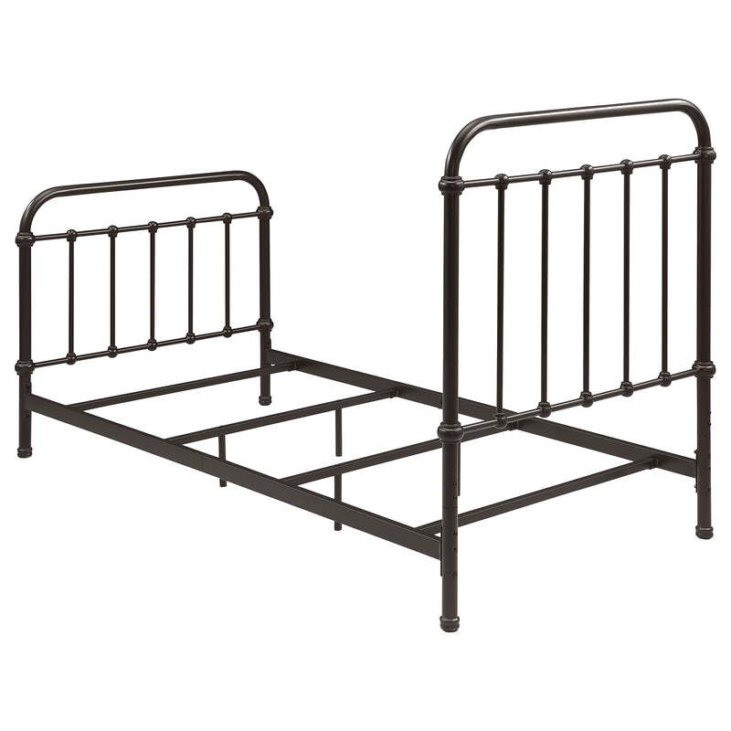 Cama Livingston con marco de metal abierto en bronce oscuro
