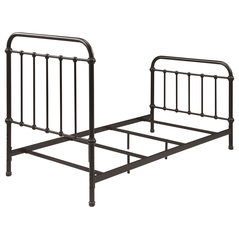 Cama Livingston con marco de metal abierto en bronce oscuro