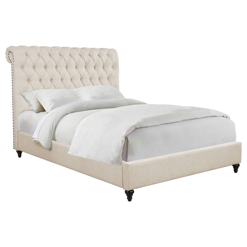 Cama Devon tapizada con paneles, 57 pulgadas