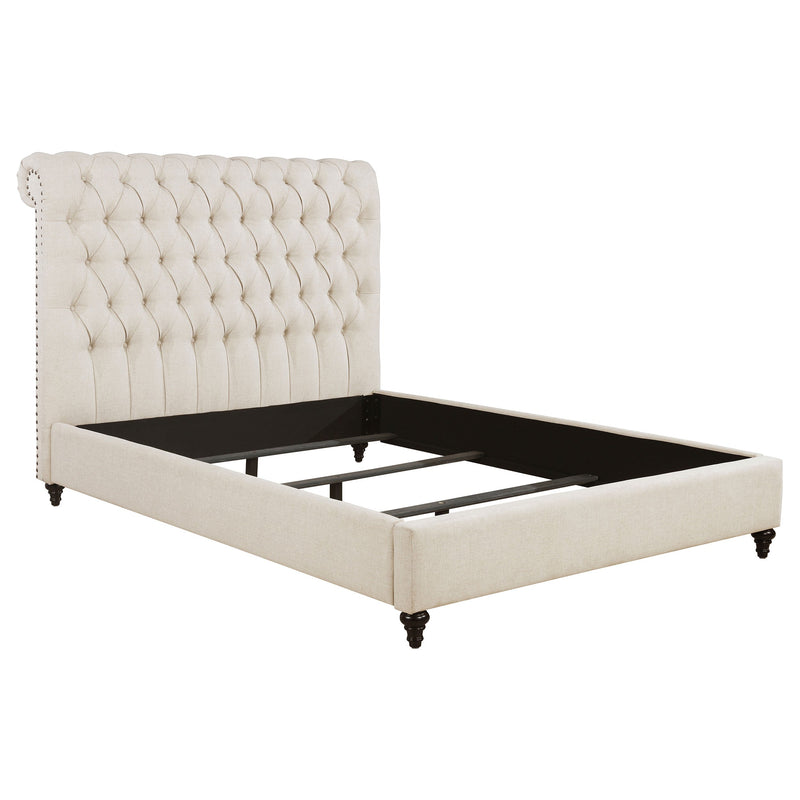Cama Devon tapizada con paneles, 57 pulgadas