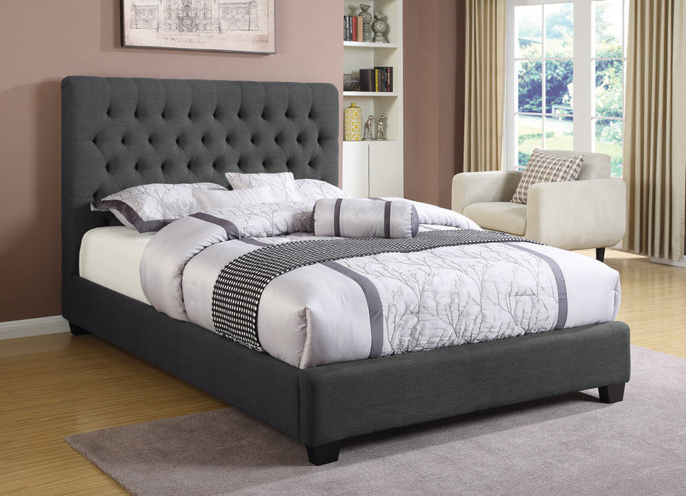 Chloe Tufted Upholstered  Bed Charcoal