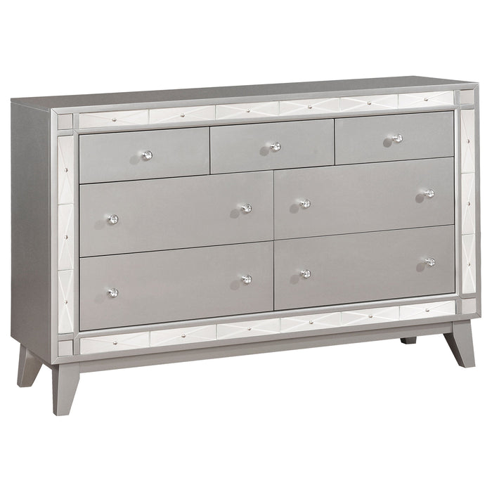 Camille  California King Bedroom Set Metallic Mercury