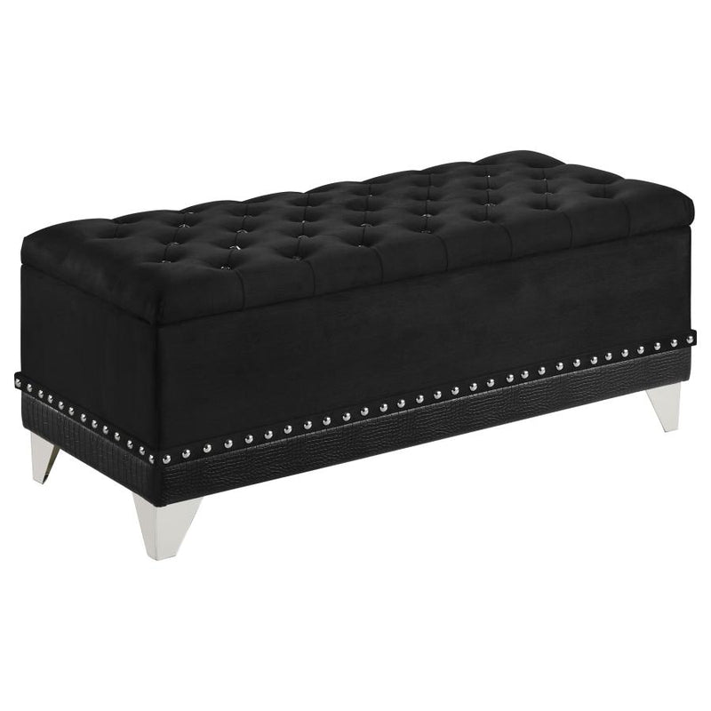 Barzini Velvet Upholstered Tufted Storage Bench