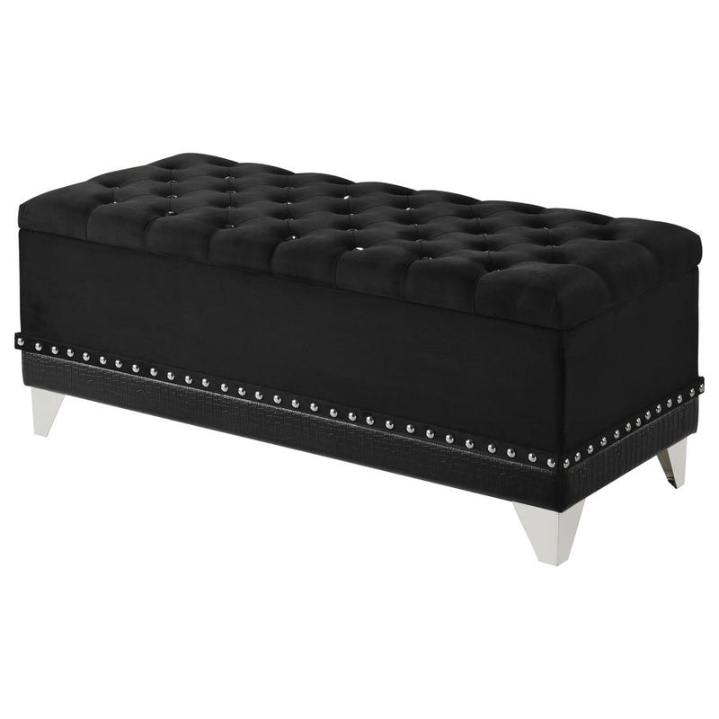 Barzini Velvet Upholstered Tufted Storage Bench