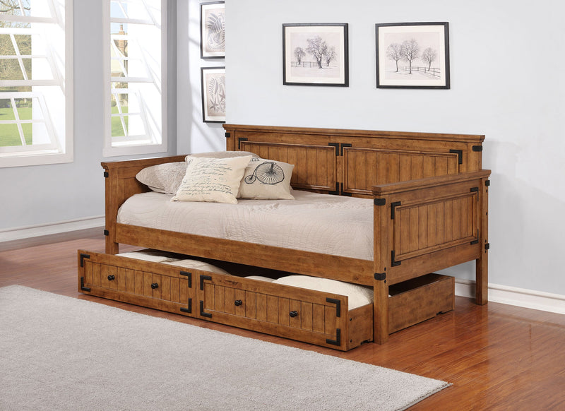 Cama Nido Individual de Madera Oakdale, Rústica Color Miel