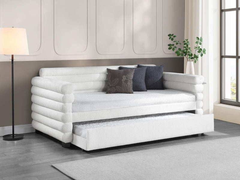 Patricia Boucle Upholstered Day Bed with Trundle