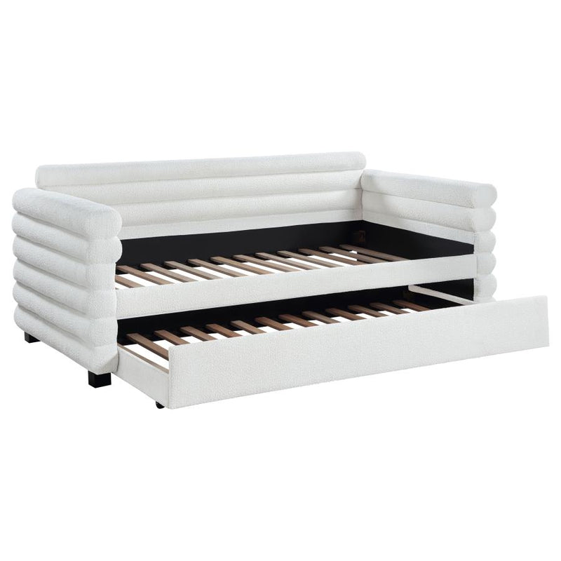 Patricia Boucle Upholstered Day Bed with Trundle