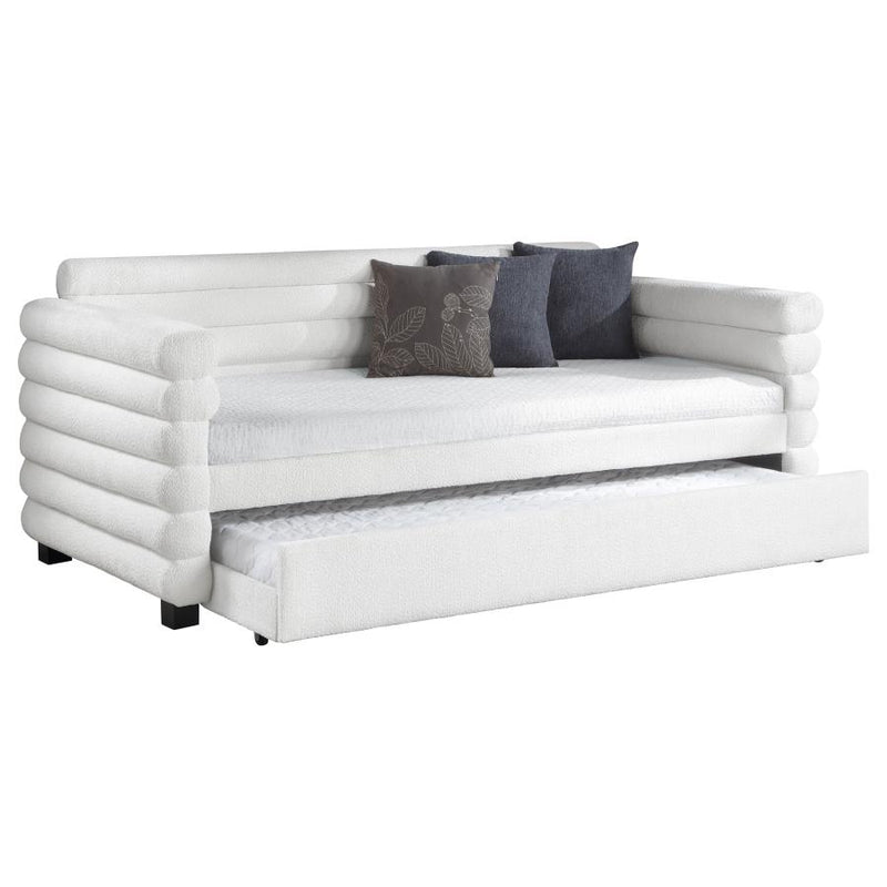 Patricia Boucle Upholstered Day Bed with Trundle
