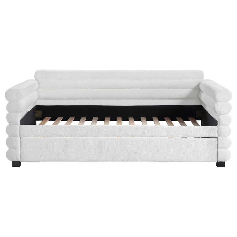 Patricia Boucle Upholstered Twin Day Bed with Trundle