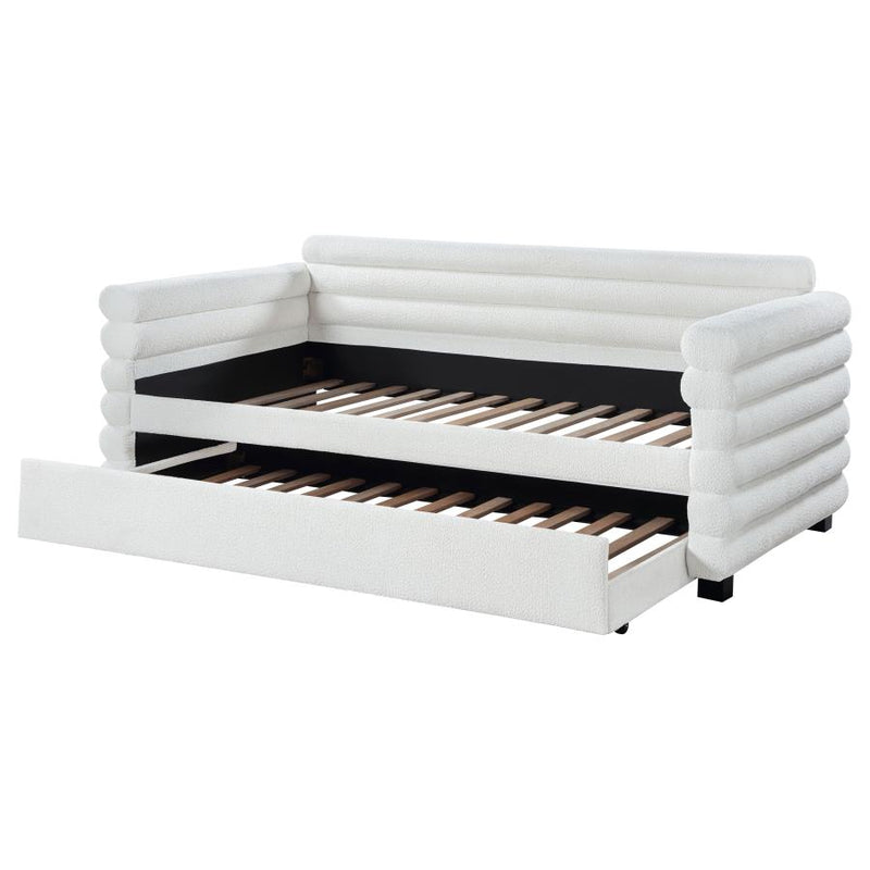 Patricia Boucle Upholstered Day Bed with Trundle