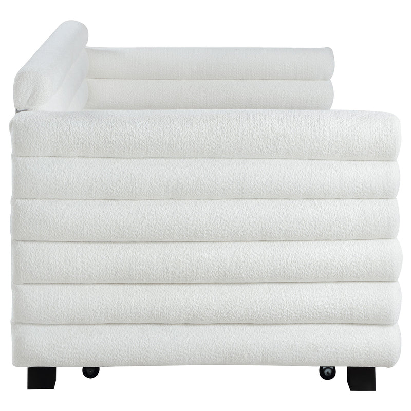 Patricia Boucle Upholstered Twin Day Bed with Trundle