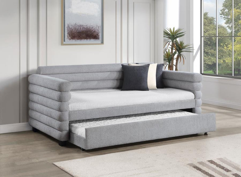 Patricia Boucle Upholstered Day Bed with Trundle
