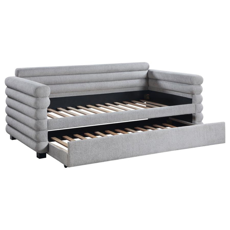 Patricia Boucle Upholstered Day Bed with Trundle
