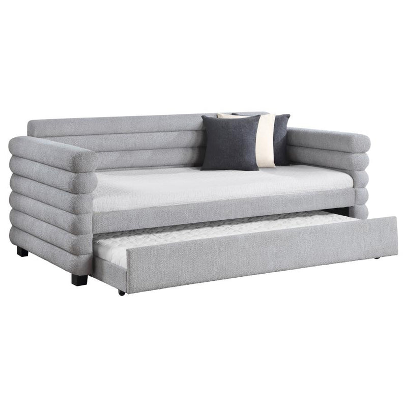 Patricia Boucle Upholstered Day Bed with Trundle