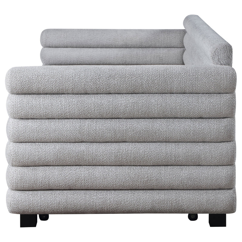Patricia Boucle Upholstered Twin Day Bed with Trundle