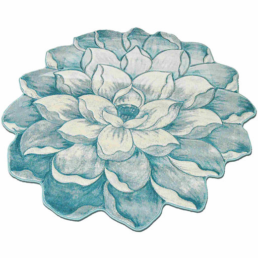 FLOWERS Design 301 Navy 5 Foot Round (5'3x5'3" Round)"