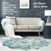 FLOWERS Design 301 Beige 7 Foot Round (6'6x6'6" Round)"