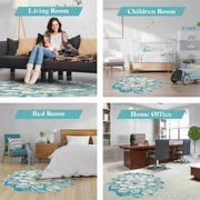 FLOWERS Design 301 Beige 3 Foot Round (2'6x2'6" Round)"