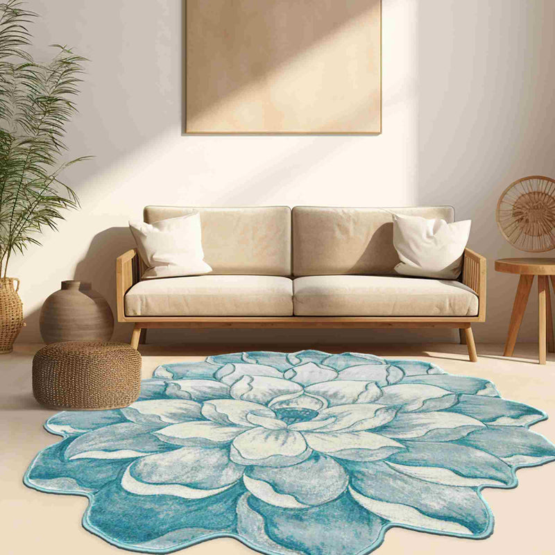 FLOWERS Design 301 Beige 5 Foot Round (5'3x5'3" Round)"