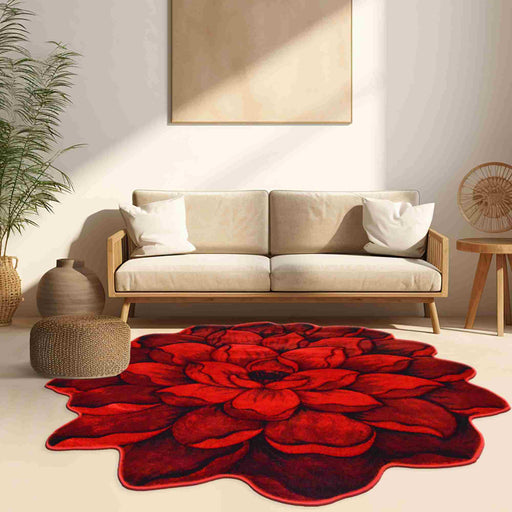 FLOWERS Design 301 Turquoise 5 Foot Round (5'3x5'3" Round)"