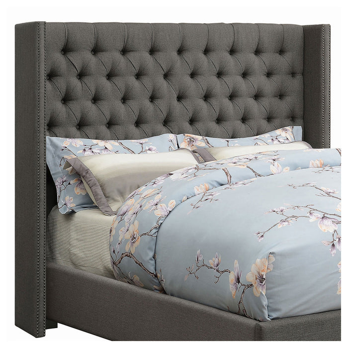 Bancroft Demi-wing Upholstered  Headboard Grey